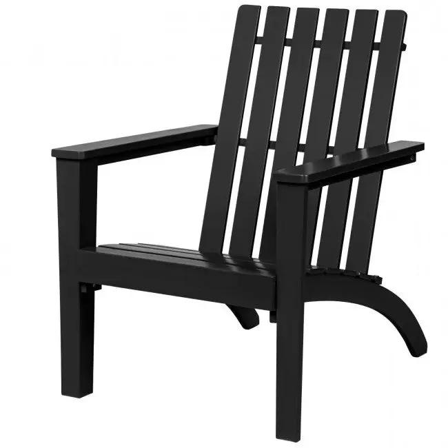 Indoor/Outdoor Acacia Wood Adirondack Lounge Armchair - Black by HomePacific