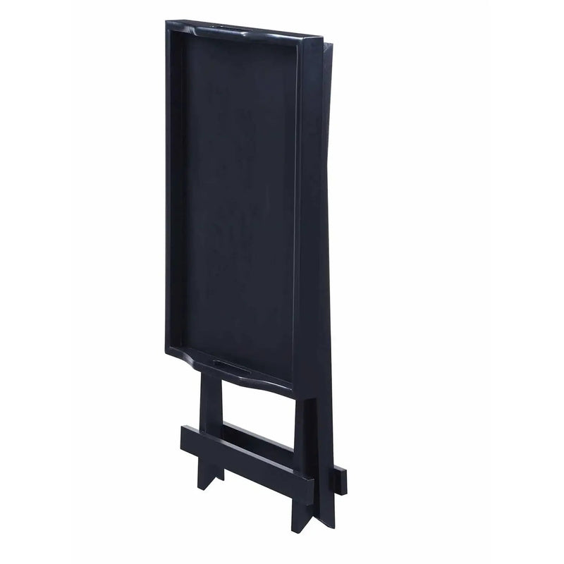Folding TV Tray Bedside Table in Black Wood Finish by HomePacific