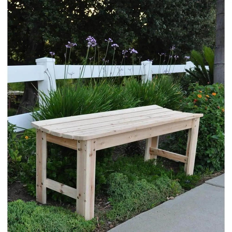 Outdoor Patio Backless Cedar Wood 4-ft. Garden Bench in Natural Finish by HomePacific