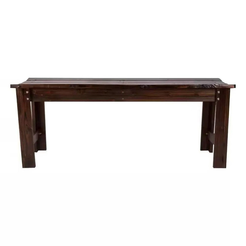 4-ft. Outdoor Patio Cedar Wood Backless Garden Bench in Burnt Brown Finish by HomePacific