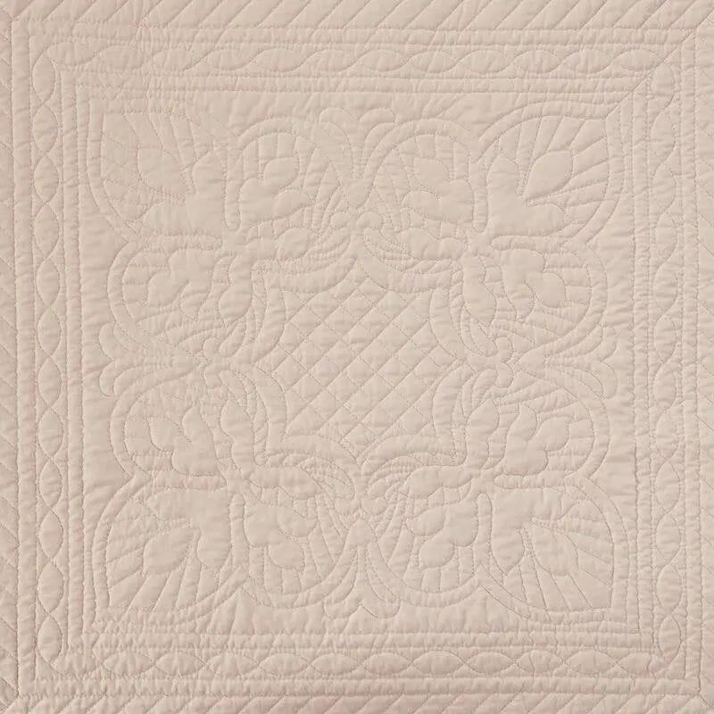 Full/Queen Size 3 Piece Reversible Scalloped Edges Microfiber Quilt Set in Blush by HomePacific