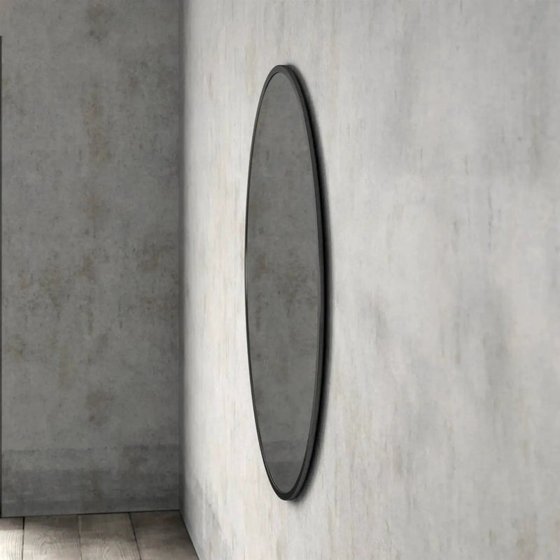 Round 42-inch Wall Mirror in Black - Living Room Bedroom Accent Bathroom Mirror by HomePacific