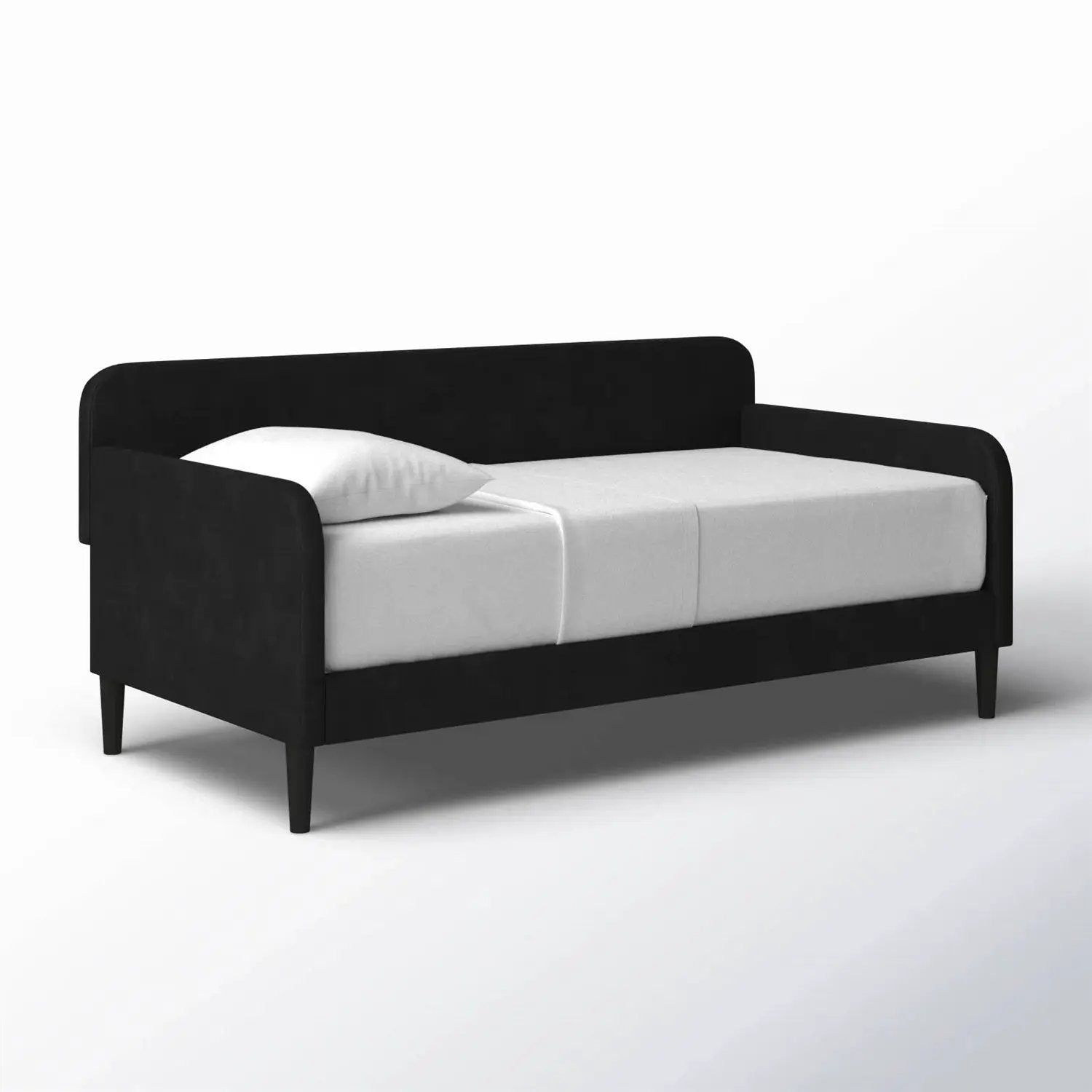 Twin size Modern Black Velvet Upholstered Daybed by HomePacific