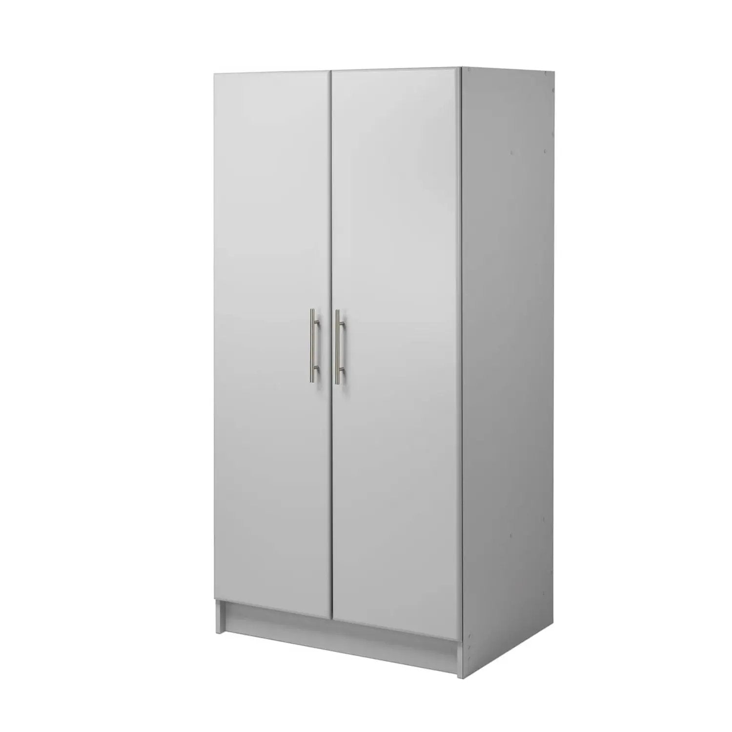 Bedroom Armoire Wardrobe Cabinet with Hanging Rail in Light Grey Wood Finish by HomePacific