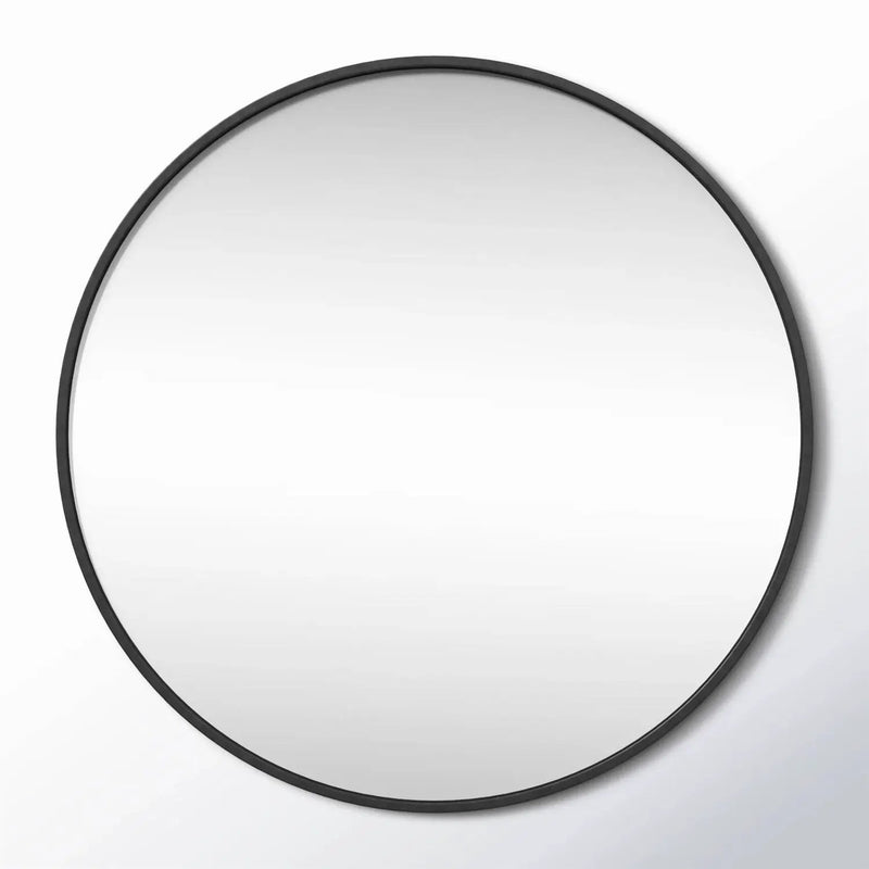 Round 18-inch Wall Mirror in Black - Living Room Bedroom Accent Bathroom Mirror by HomePacific