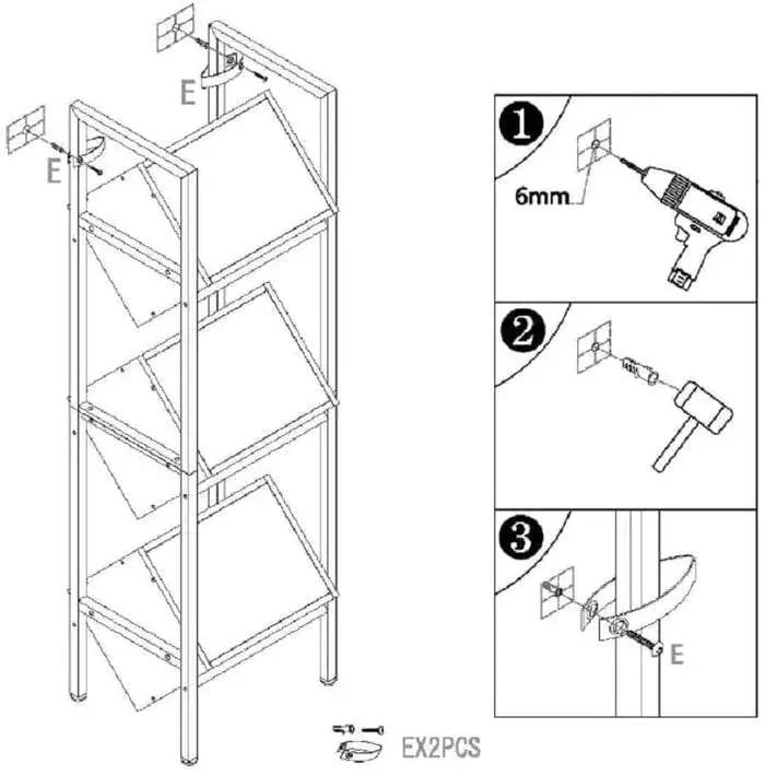 Black Industrial Farmhouse 3 Bin 36 Bottle Wine Rack Storage Display Shelf by HomePacific