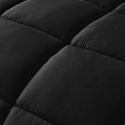King Size Reversible Microfiber Down Alternative Comforter Set in Black by HomePacific