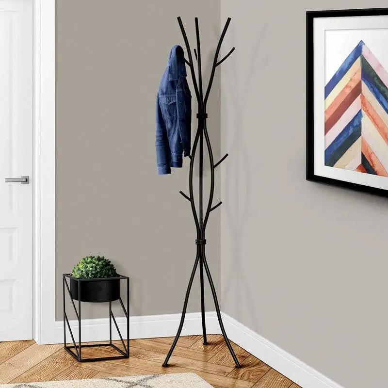 74-inch Freestanding Black Metal Coat Rack Entryway Hall Tree Umbrella Stand by HomePacific