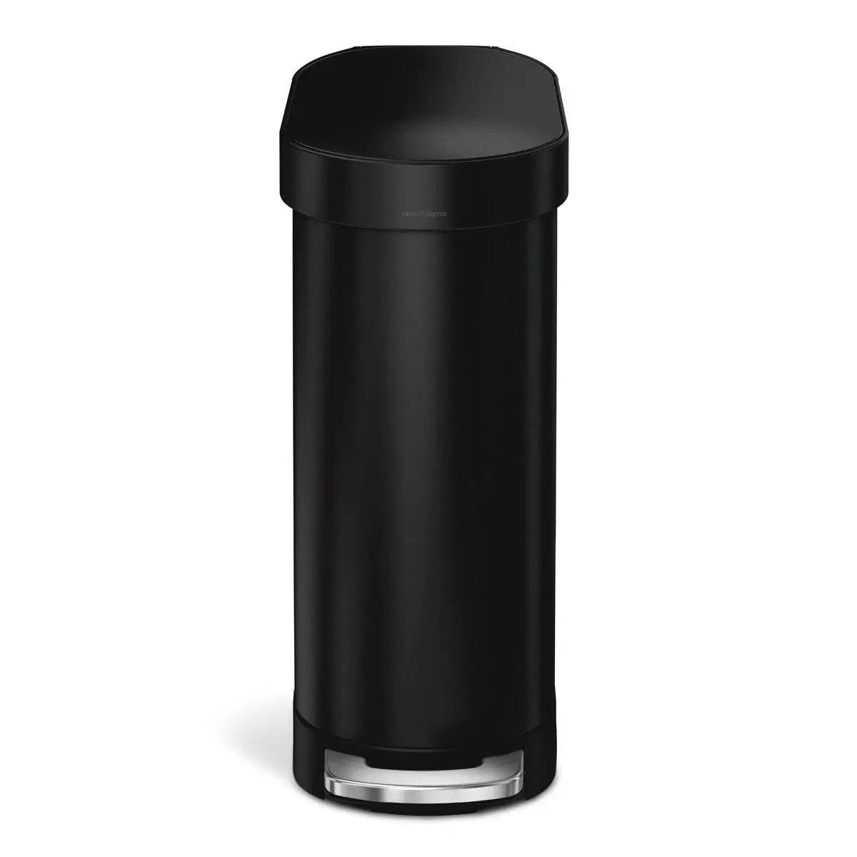 Matte Black 12-Gallon Narrow Kitchen Trash Can with Easy Step-on Lid by HomePacific