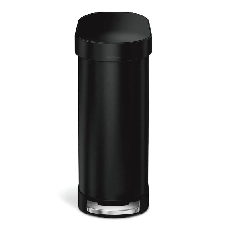 Matte Black 12-Gallon Narrow Kitchen Trash Can with Easy Step-on Lid by HomePacific