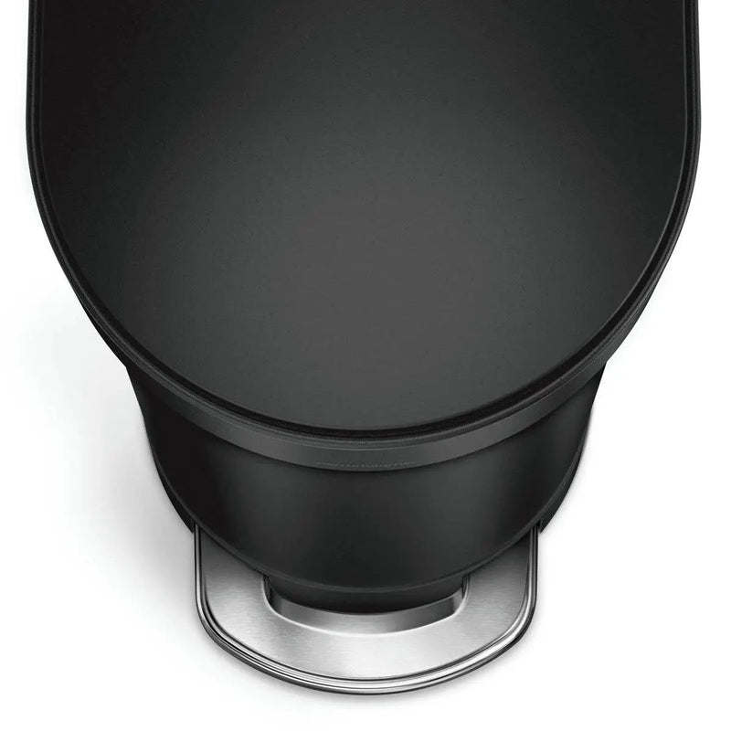 Matte Black 12-Gallon Narrow Kitchen Trash Can with Easy Step-on Lid by HomePacific
