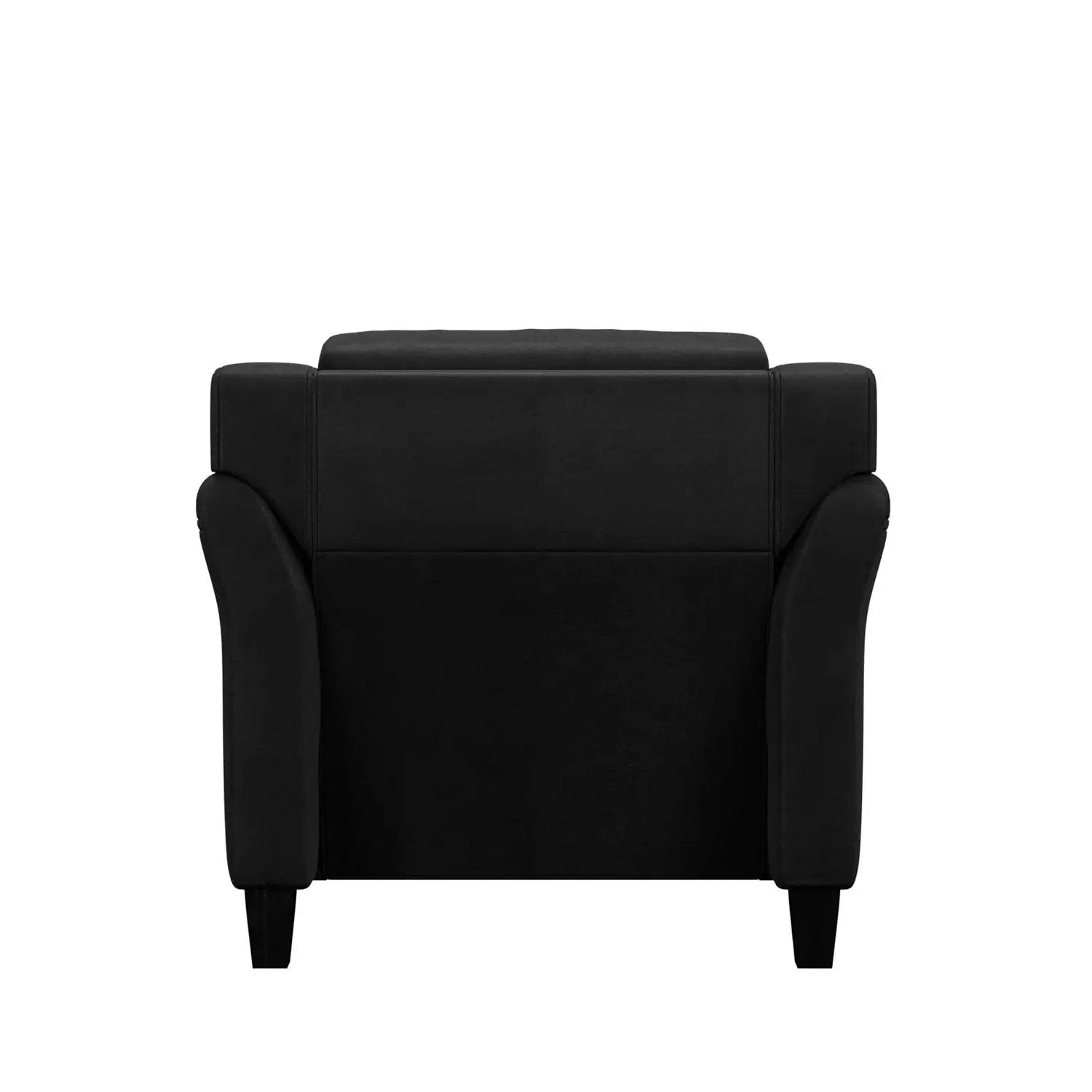 Black Microfiber Upholstered Armchair Flared Arm Chair with Tufted Back Cushion by HomePacific