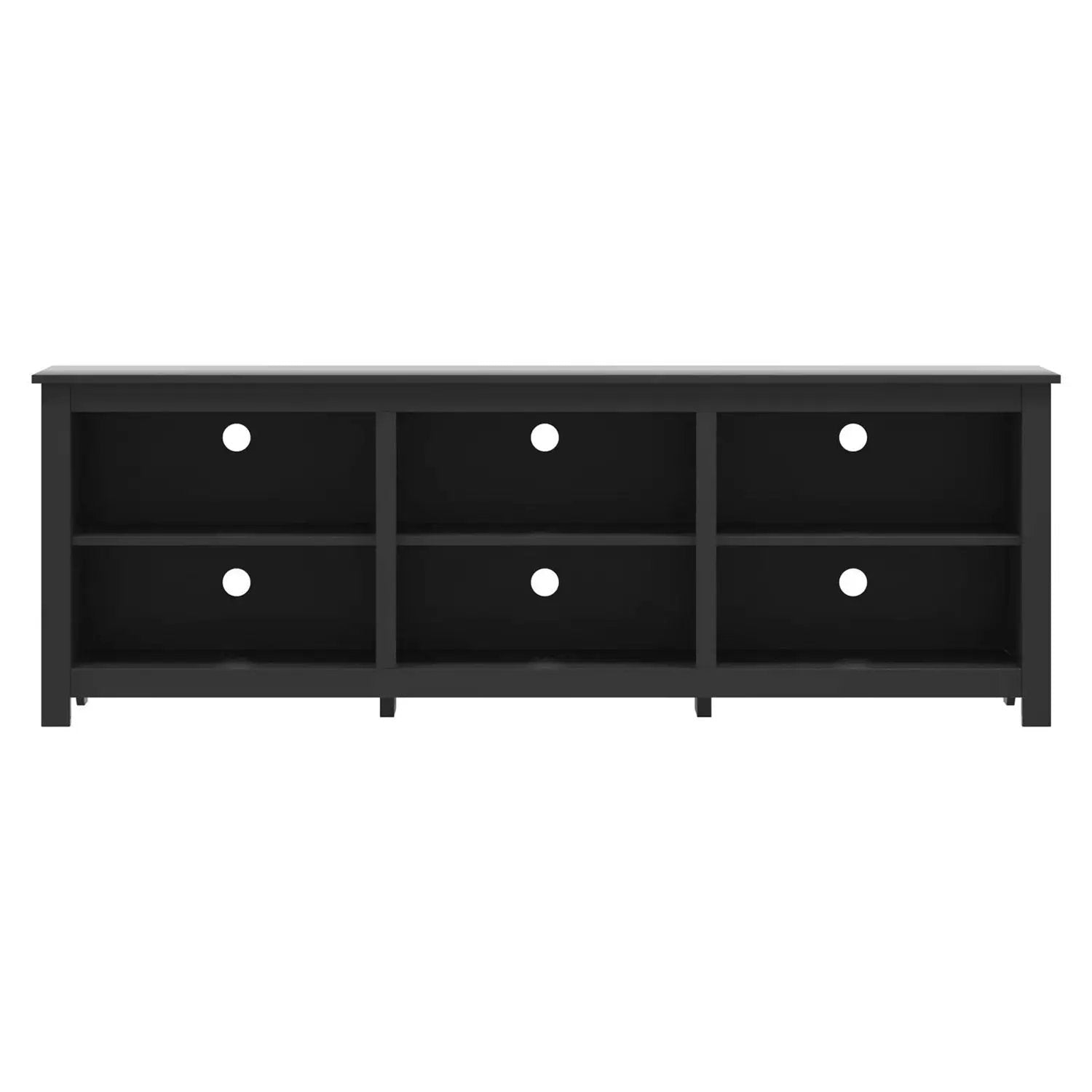 Farmhouse TV Stand in Black Wood Finish - for TVs up to 70-inch by HomePacific