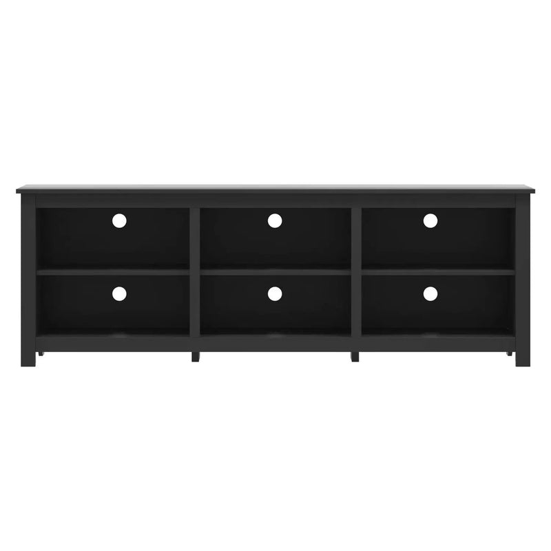 Farmhouse TV Stand in Black Wood Finish - for TVs up to 70-inch by HomePacific