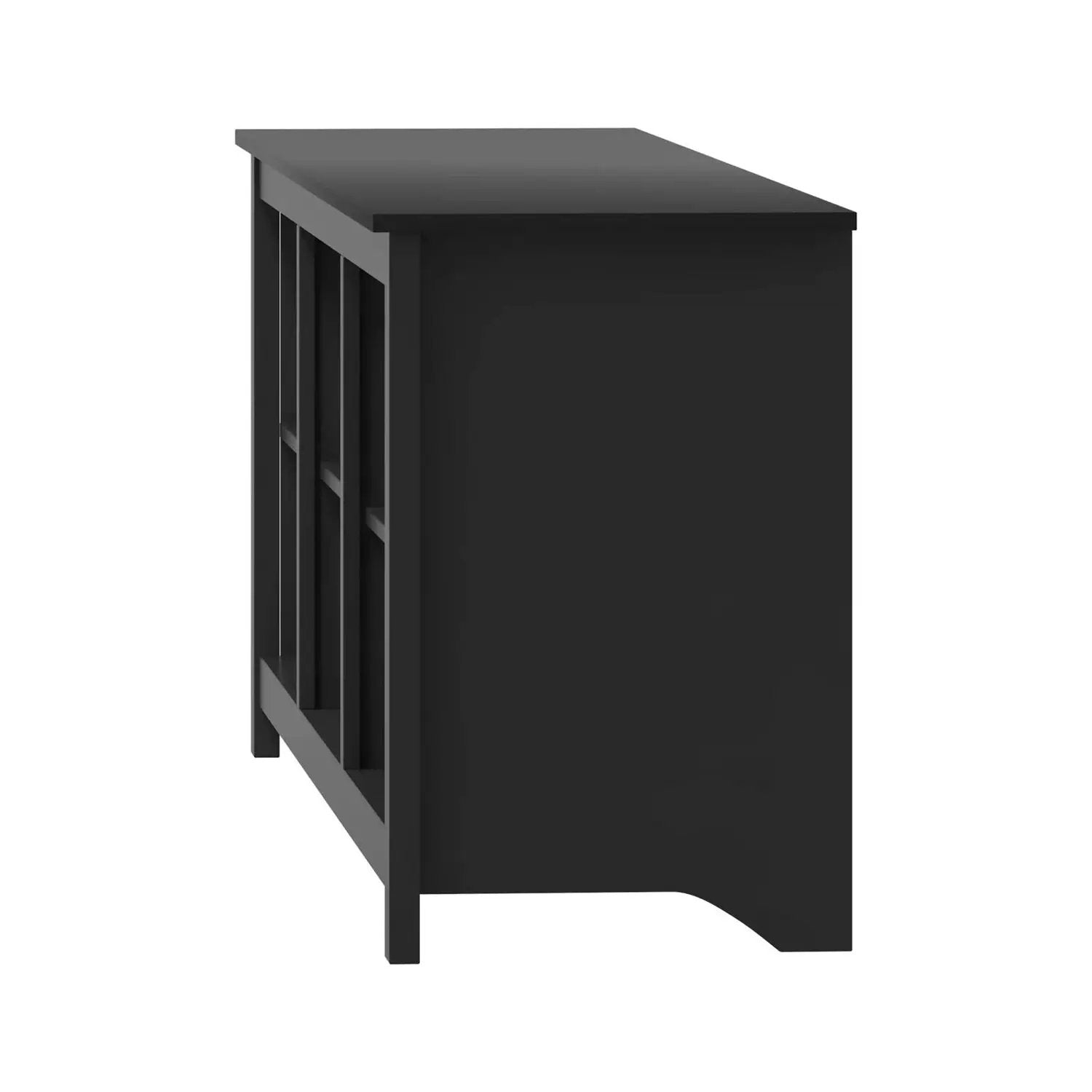 Farmhouse TV Stand in Black Wood Finish - for TVs up to 70-inch by HomePacific