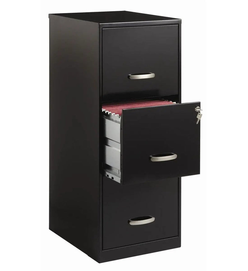 Black Metal 3-Drawer Vertical Key Locking File Cabinet by HomePacific