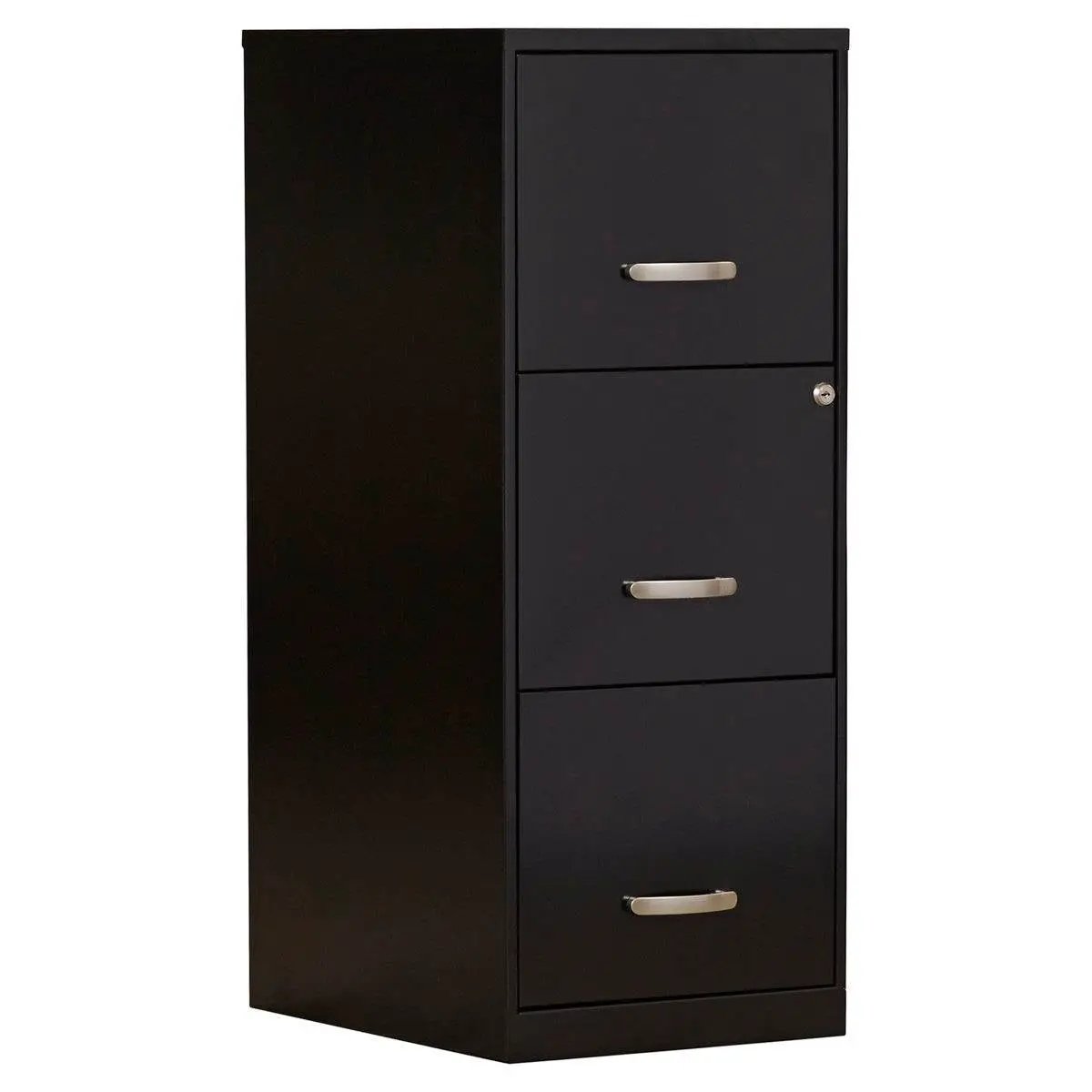 Black Metal 3-Drawer Vertical Key Locking File Cabinet by HomePacific