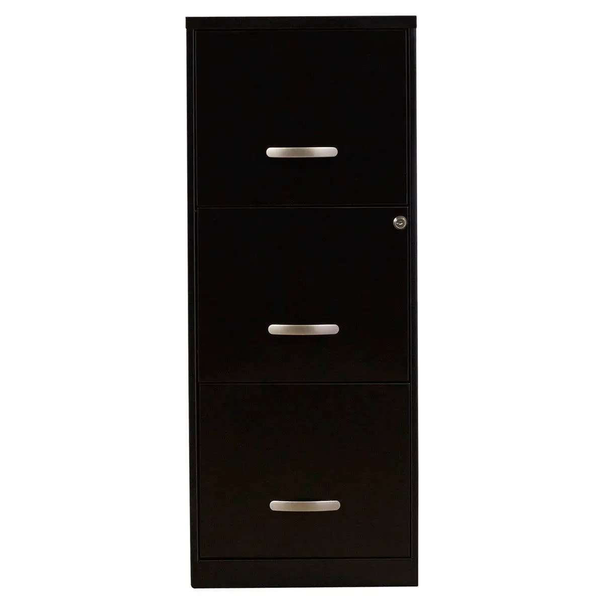 Black Metal 3-Drawer Vertical Key Locking File Cabinet by HomePacific