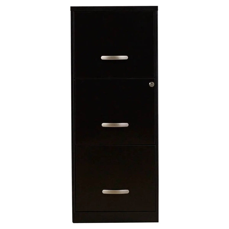 Black Metal 3-Drawer Vertical Key Locking File Cabinet by HomePacific