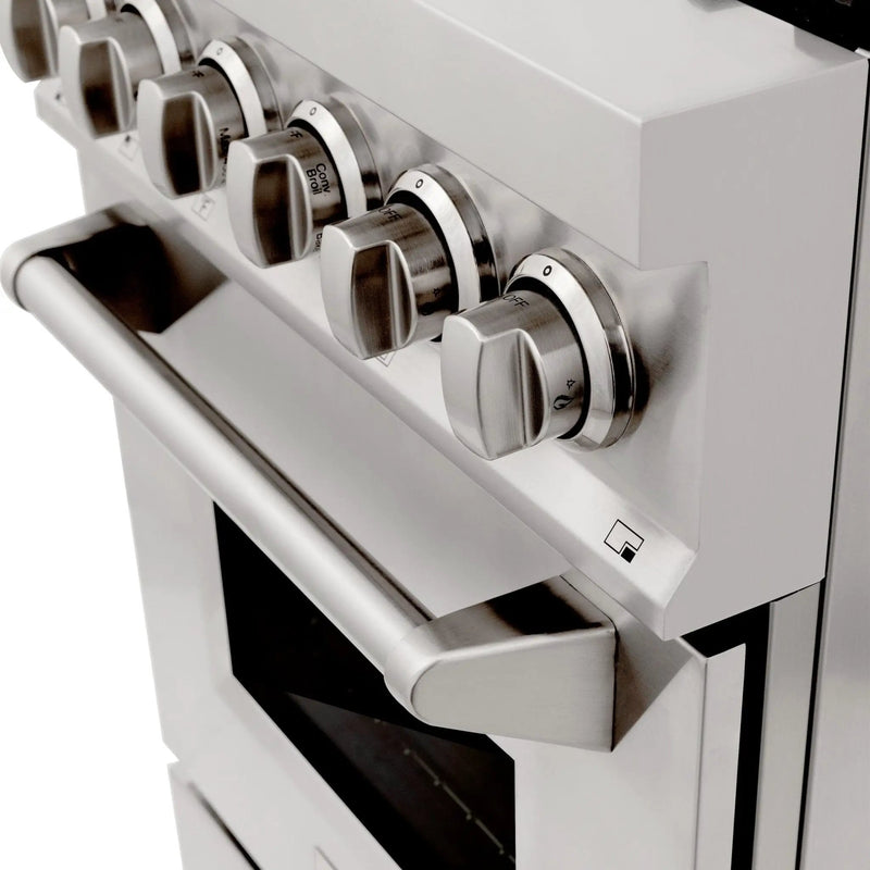 ZLINE 24" Professional Dual Fuel Range, Black Matte door, RA-BLM-24 by Farmhouse Kitchen and Bath