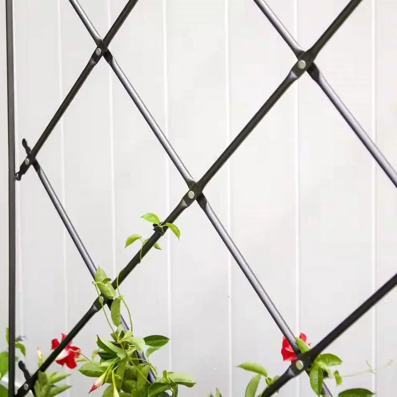 Outdoor 7-FT. Tall Wrought Iron Lattice Garden Trellis by HomePacific