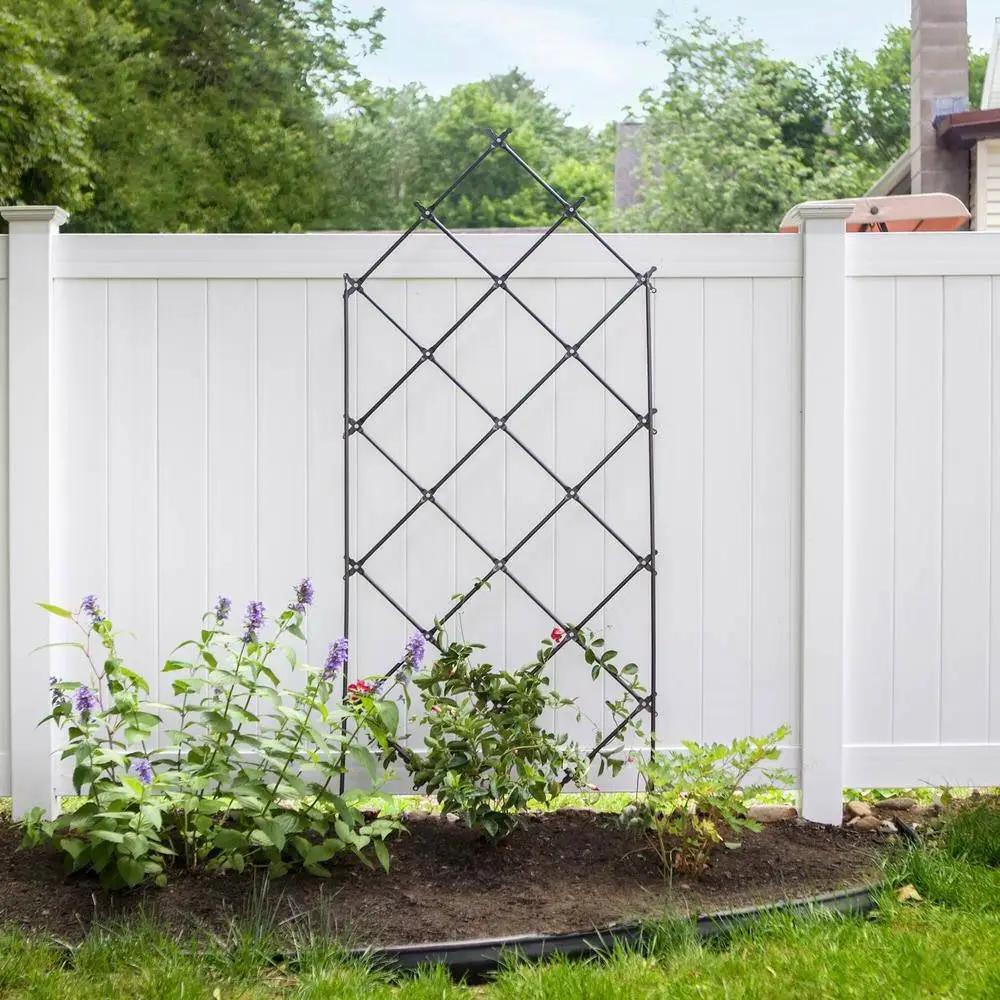 Outdoor 7-FT. Tall Wrought Iron Lattice Garden Trellis by HomePacific