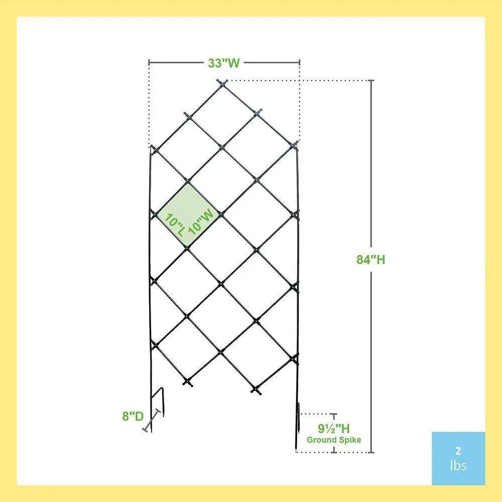 Outdoor 7-FT. Tall Wrought Iron Lattice Garden Trellis by HomePacific