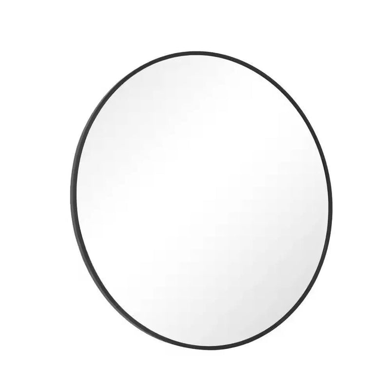 Round 30-inch Circular Bathroom Wall Mirror with Black Frame by HomePacific