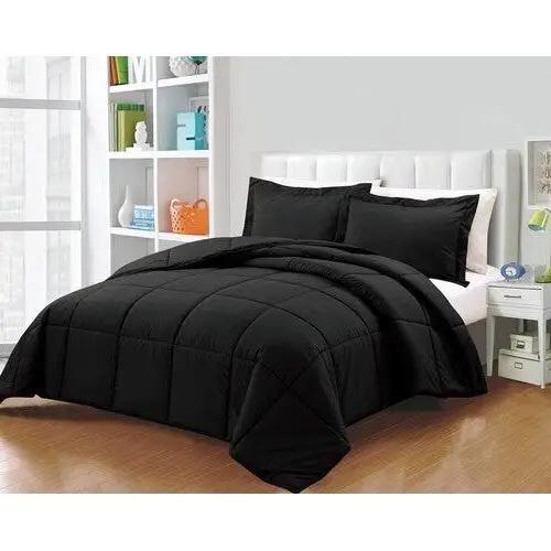 Twin Size Reversible Microfiber Down Alternative Comforter Set in Black by HomePacific