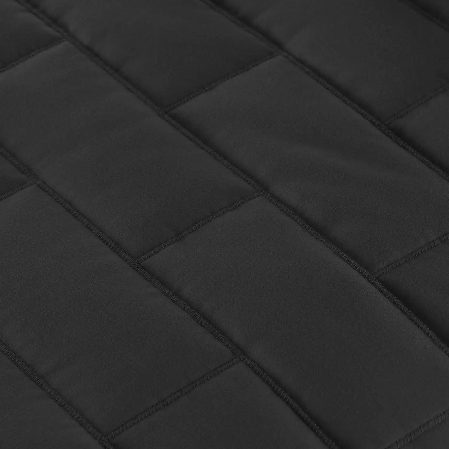 Twin/Twin XL Black Modern Brick Stitch Microfiber Reversible 2 Piece Quilt Set by HomePacific