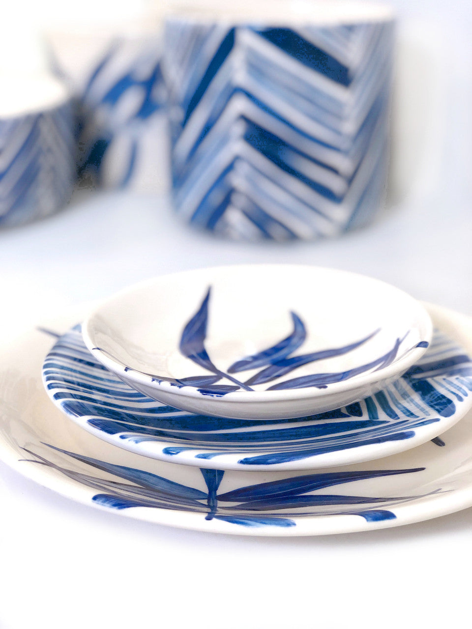 Floating Leaves Dinner Plate - Blue, photo 5 of 6