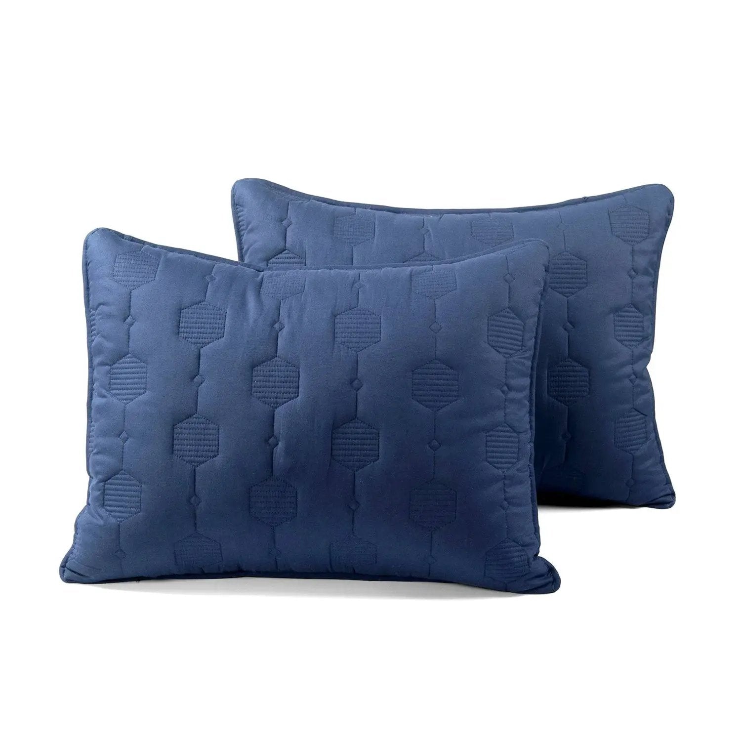 Full/Queen size Lightweight Blue Textured Cotton 3 Piece Quilt Set by HomePacific