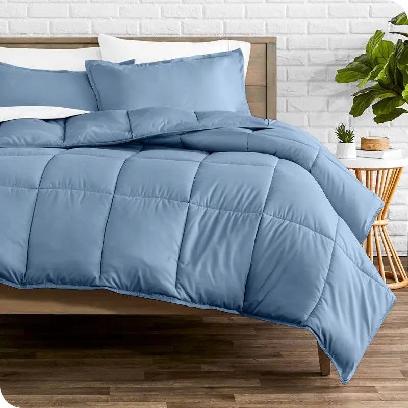 King/Cal King Size All Season Super Soft Down Alternative Comforter Set Blue by HomePacific