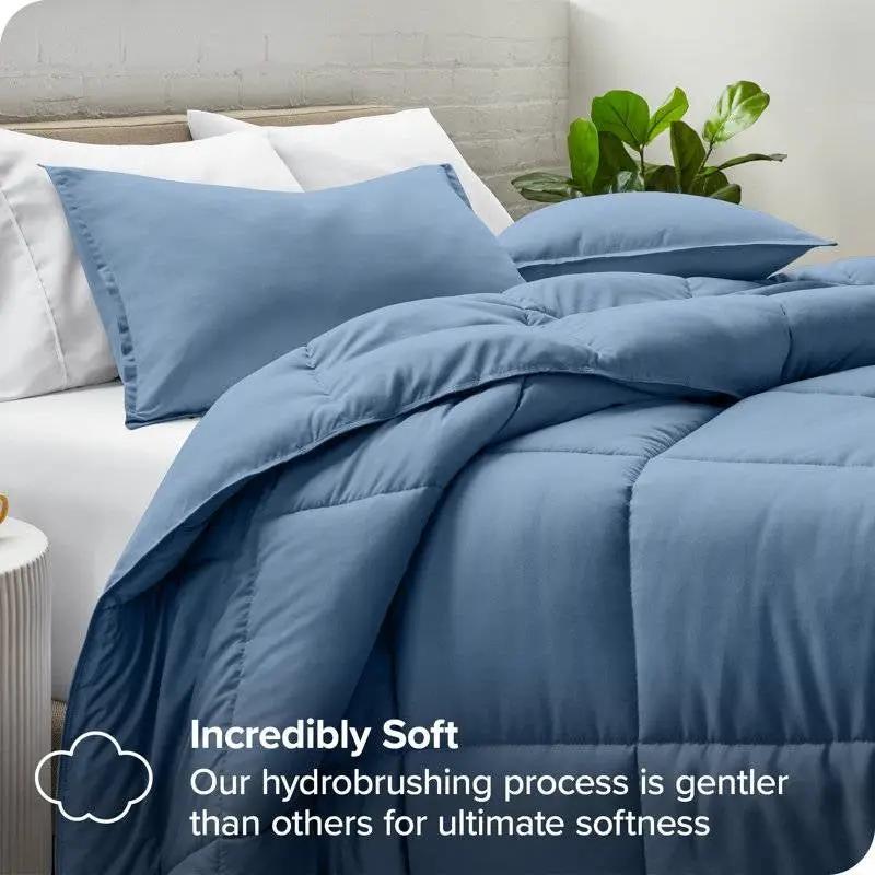 Queen Size All Season Super Soft Down Alternative Comforter Set Blue by HomePacific