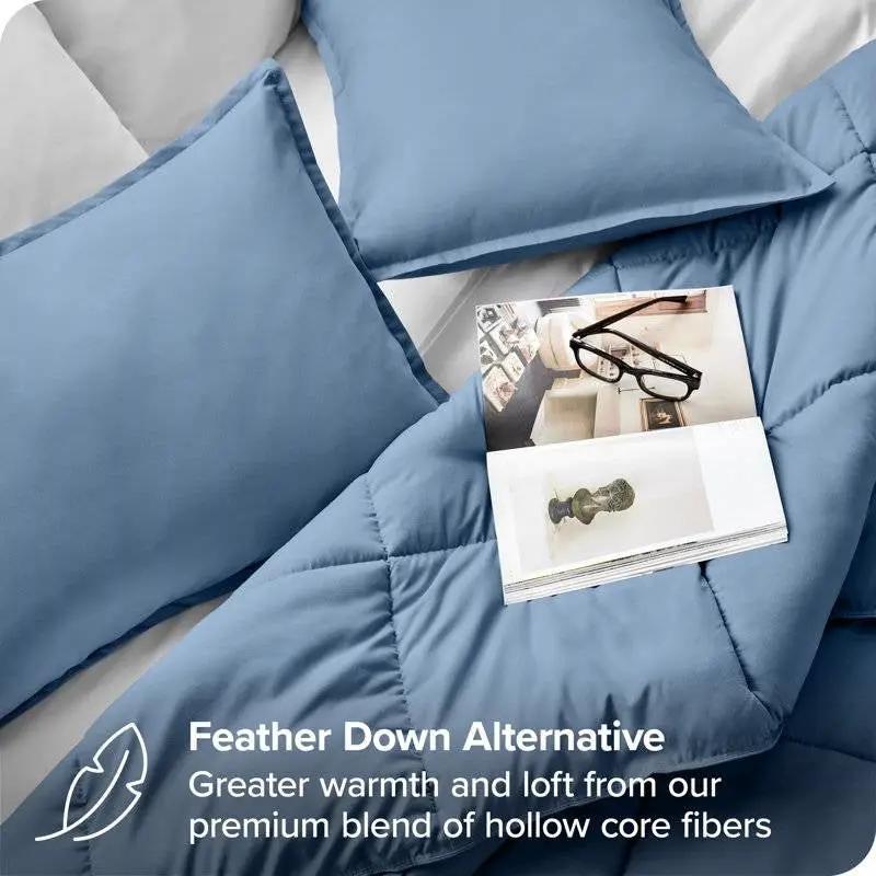 Queen Size All Season Super Soft Down Alternative Comforter Set Blue by HomePacific