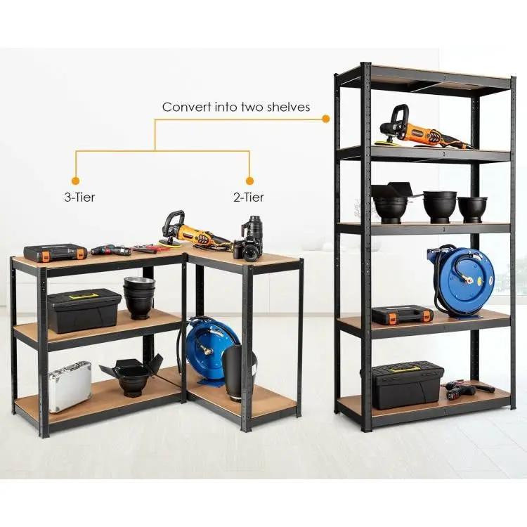 Black Heavy Duty 60-inch 5 Tier Adjustable Shelving Unit Garage Storage Rack by HomePacific