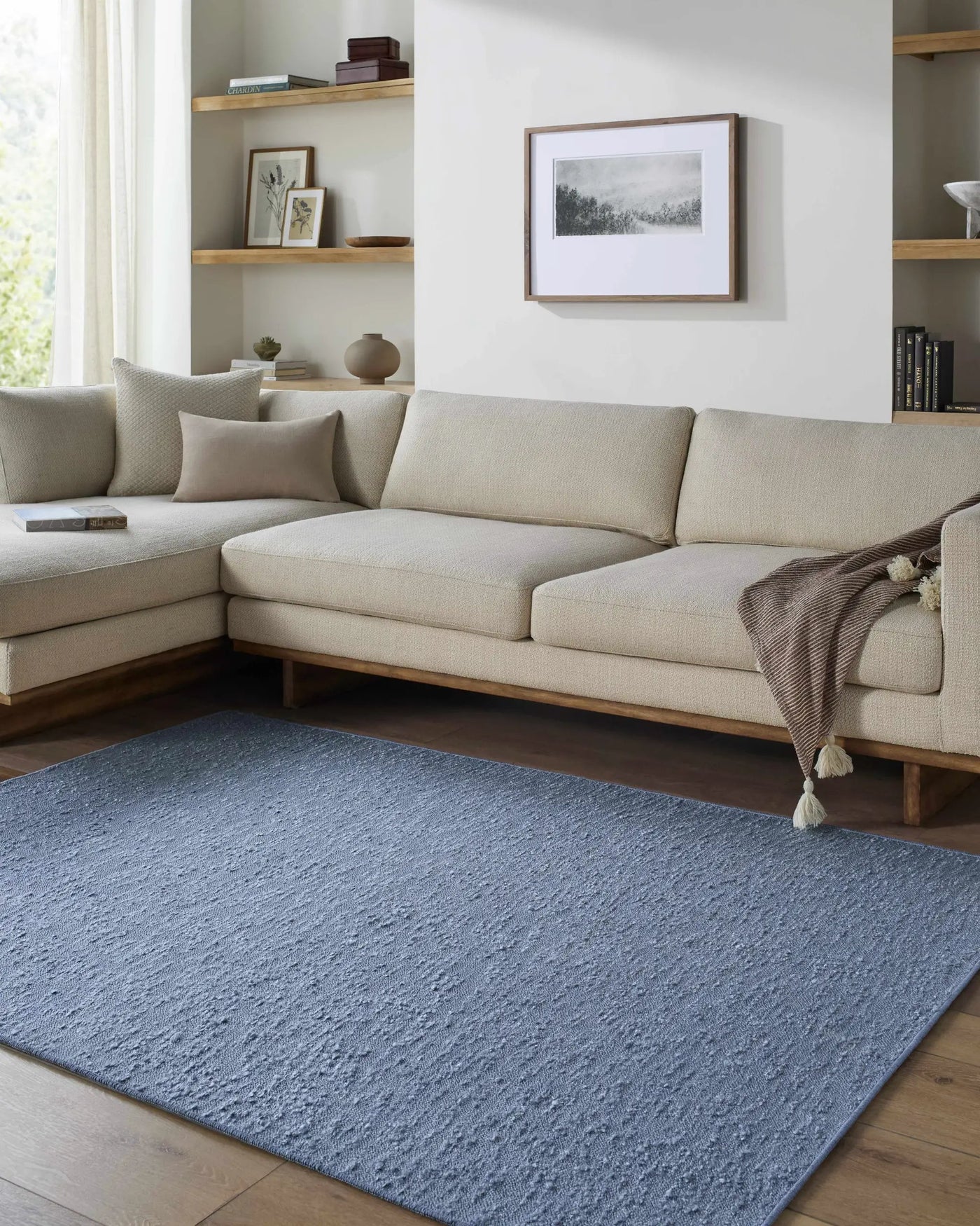 Breena Slate Blue Washable Area Rug by Boutique Rugs