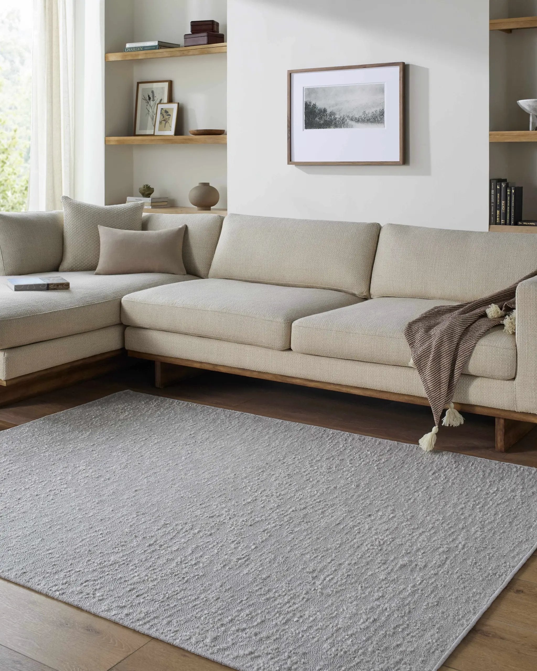 Breena Medium Gray Washable Area Rug by Boutique Rugs