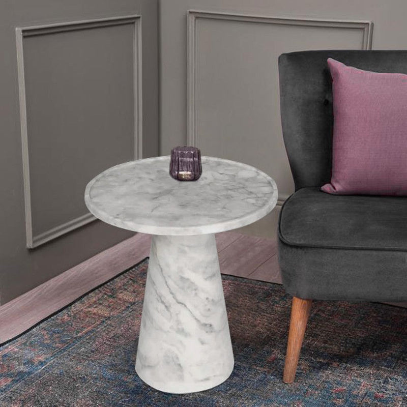 Natural Stone Mushroom Design Side/End Table (H)21" (D)15" by GobekDesign