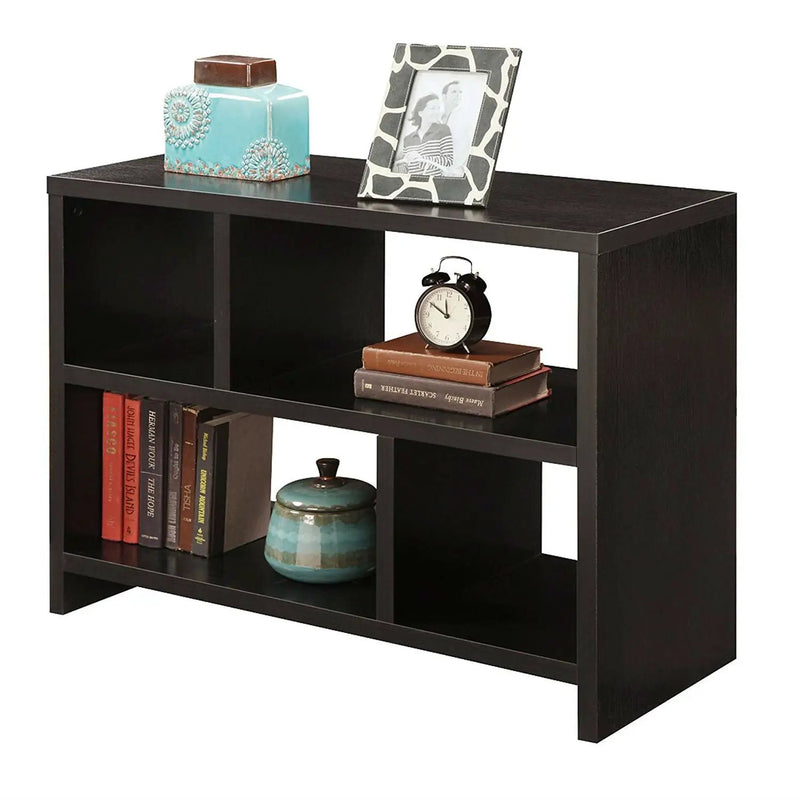 Modern 2-Shelf Bookcase Console Table in Espresso Wood Finish by HomePacific