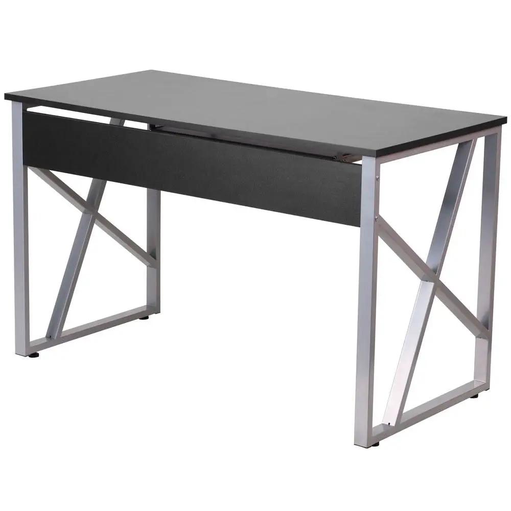 Contemporary Black Laminate Office Computer Desk with Keyboard Tray by HomePacific