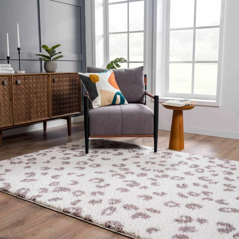 Zhen Pink Spots Leopard Rug - Clearance by Boutique Rugs