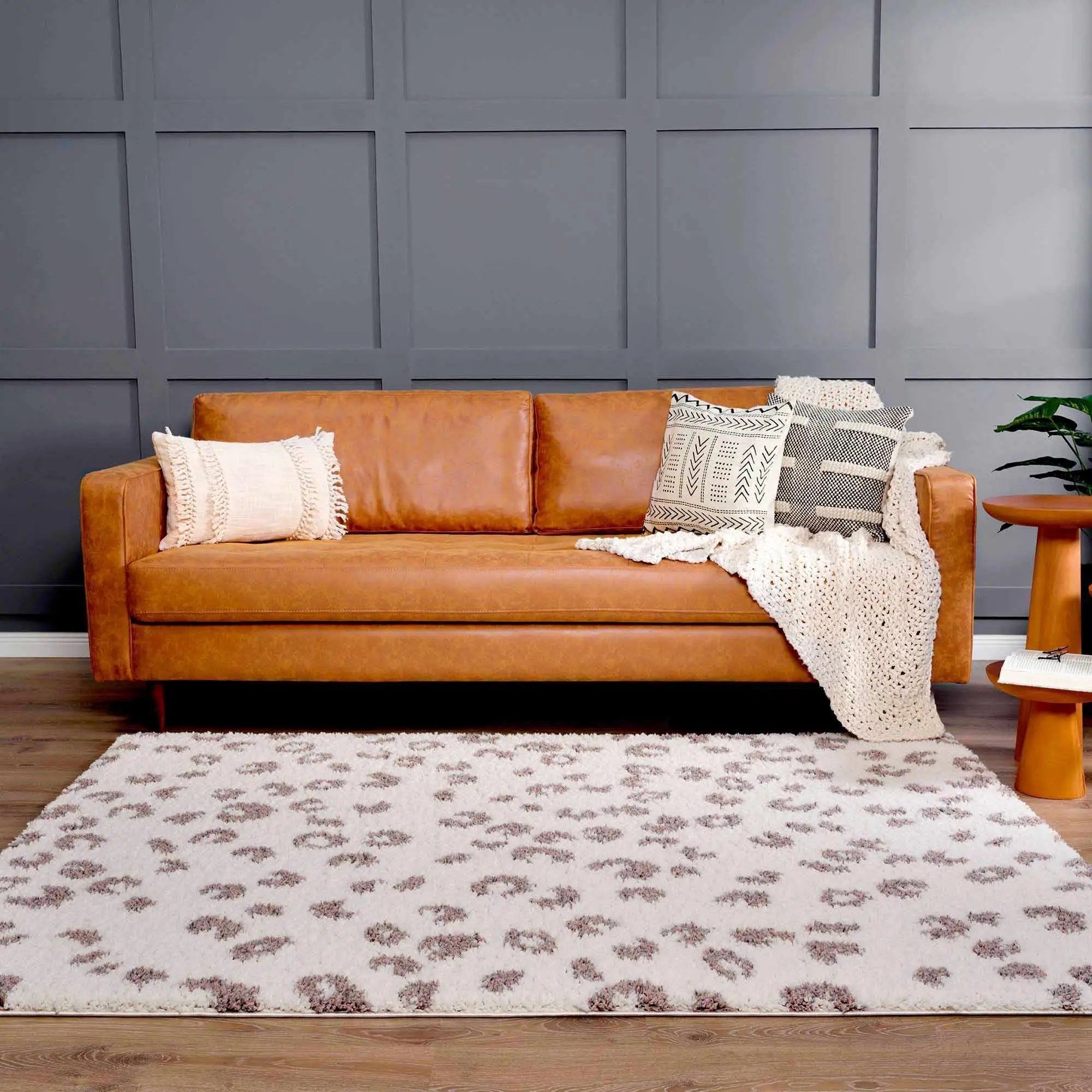 Zhen Pink Spots Leopard Rug - Clearance by Boutique Rugs