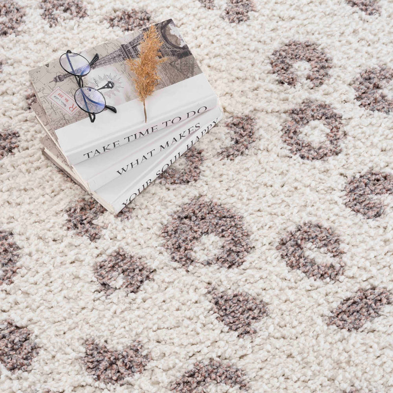 Zhen Pink Spots Leopard Rug - Clearance by Boutique Rugs