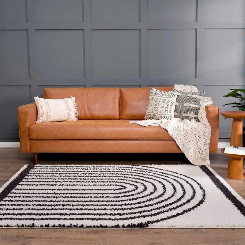 Bauer Plush Black Rainbow Rug - Clearance by Boutique Rugs