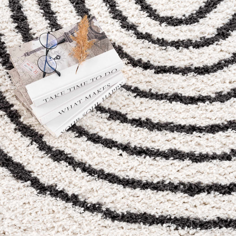 Bauer Plush Black Rainbow Rug - Clearance by Boutique Rugs