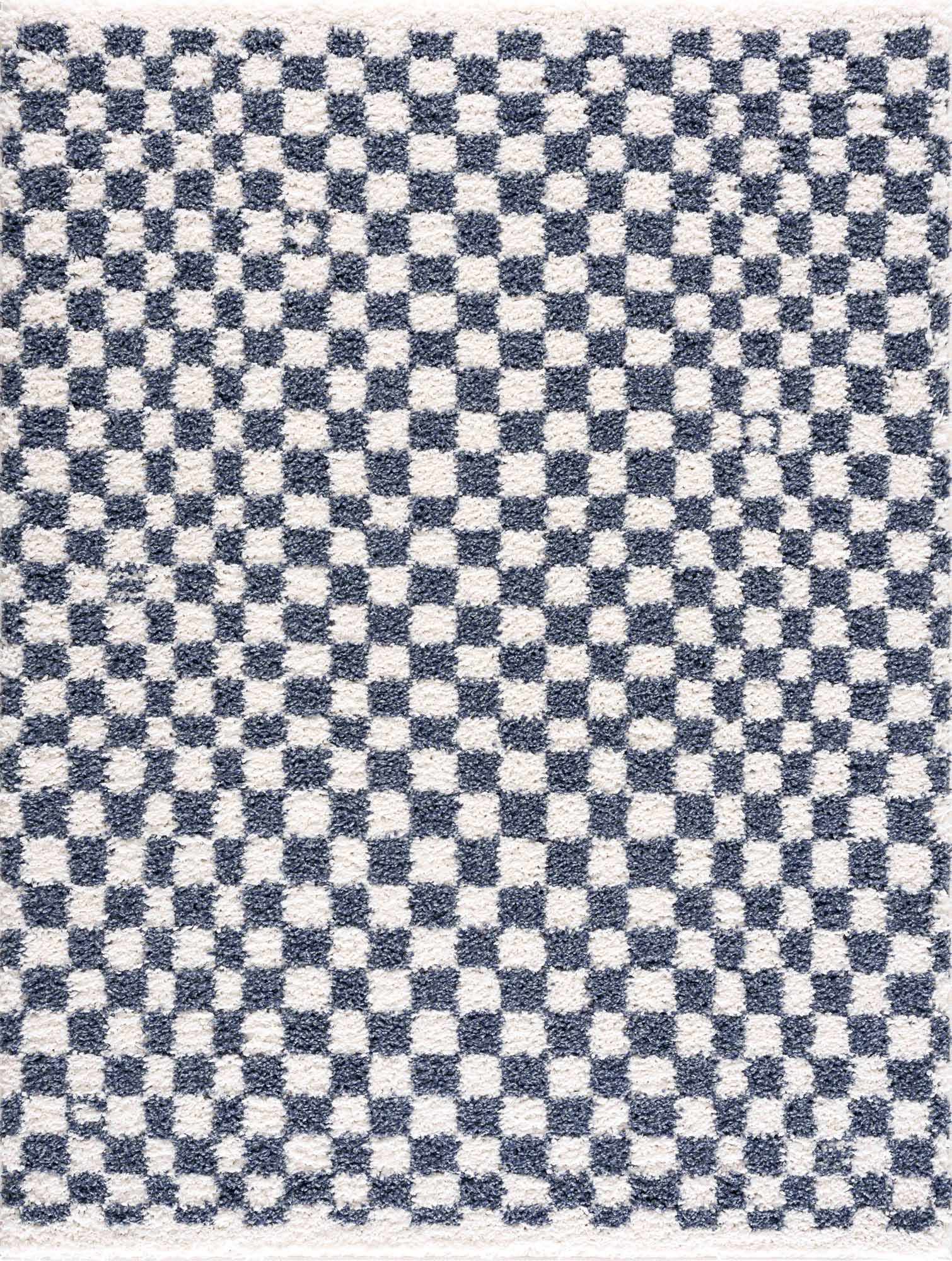 Kieu Blue & White Checkered Area Rug by Boutique Rugs