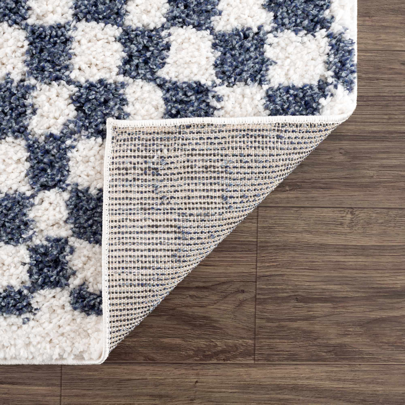 Kieu Blue & White Checkered Area Rug by Boutique Rugs