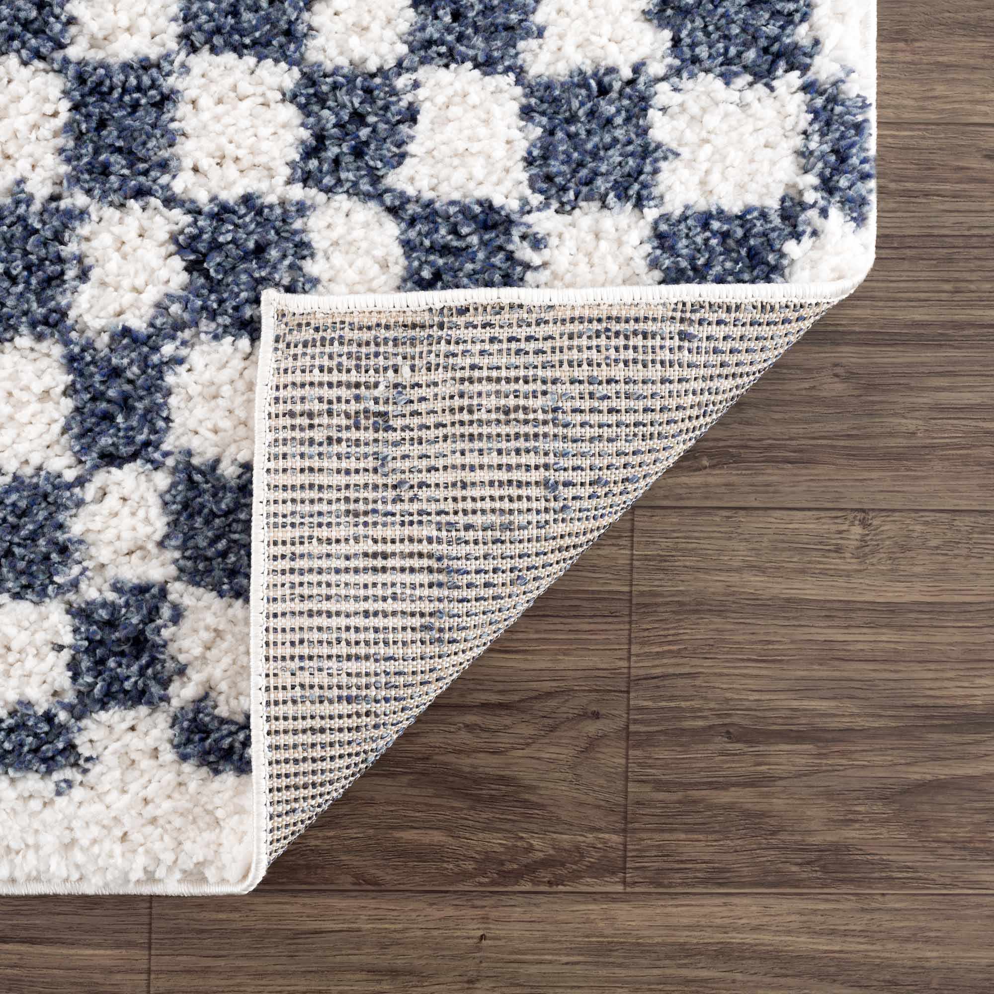 Kieu Blue & White Checkered Area Rug by Boutique Rugs