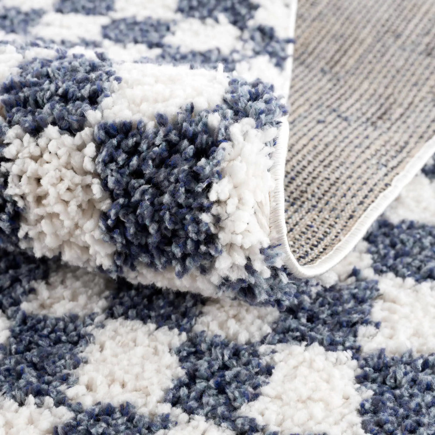 Kieu Blue & White Checkered Area Rug by Boutique Rugs